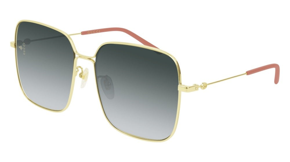Gucci GG0443S Gold Square Metal Sunglasses