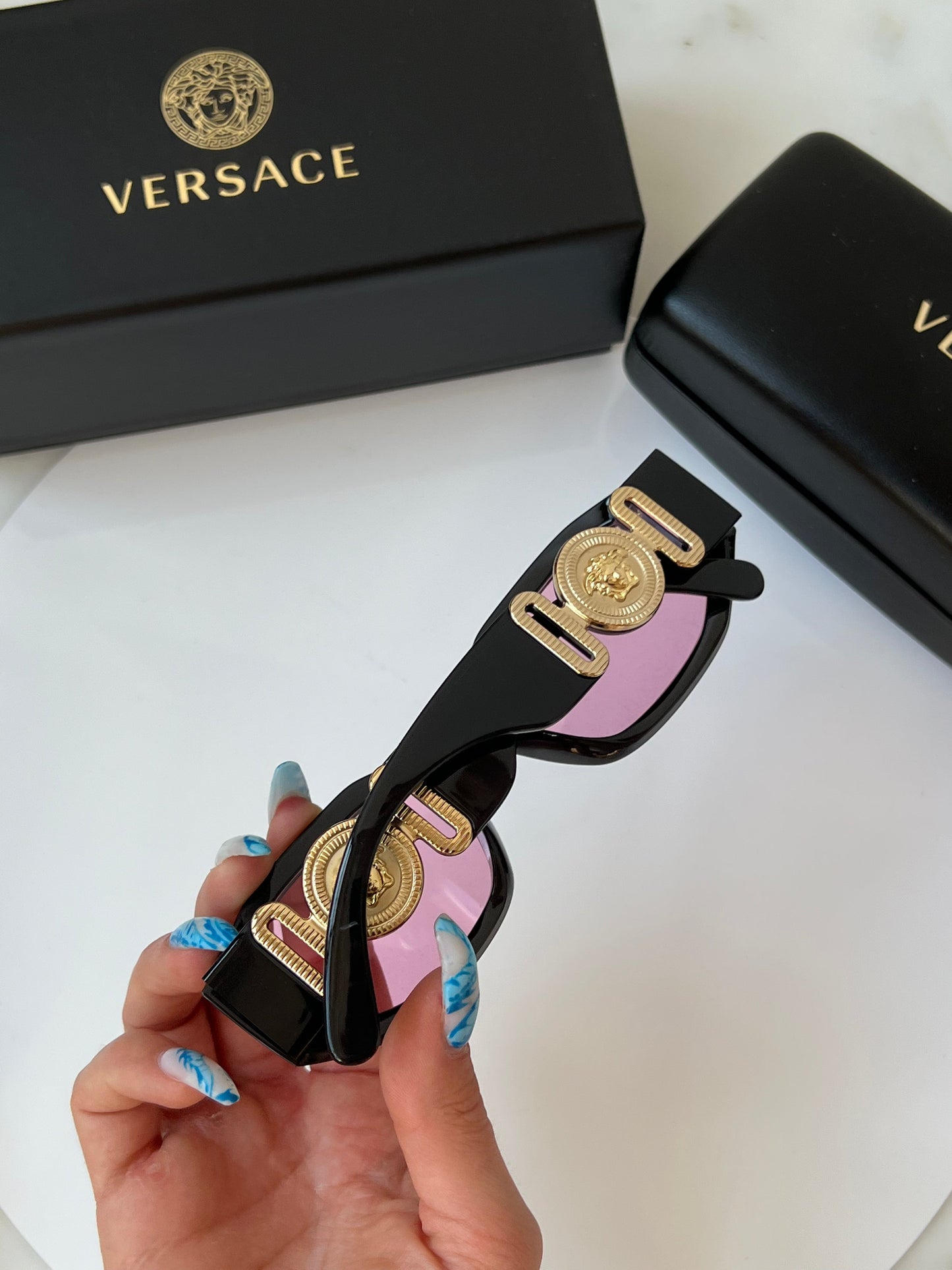 Versace VE4361 Biggie Sunglasses in Black Pink