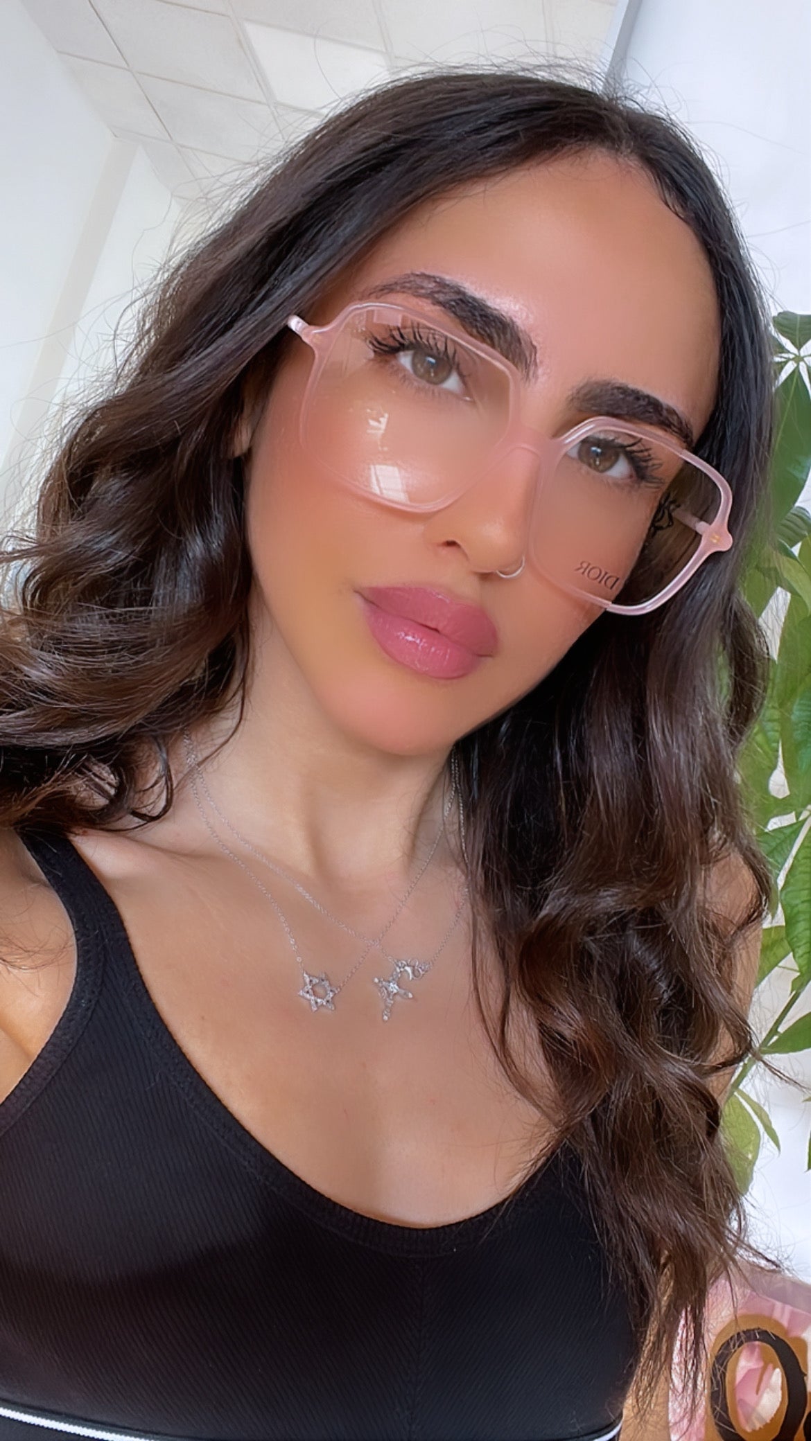 Dior Mini CD O S2I Square Frames in Pink