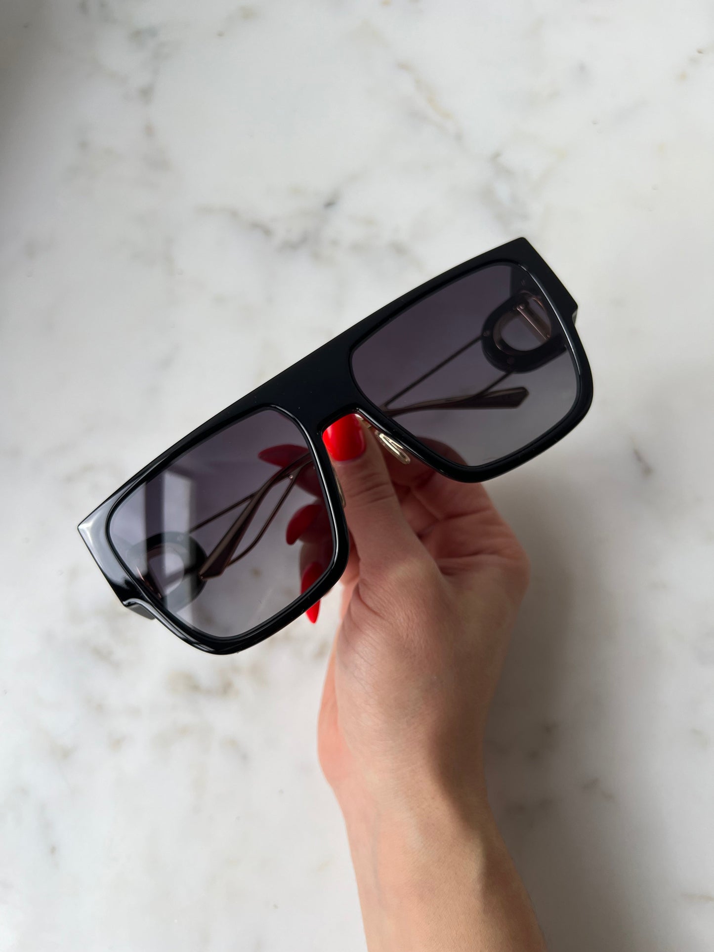 Dior 30Montaigne S3U Flat Top Sunglasses in Black