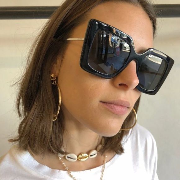 Gucci GG0435S Oversized Square Sunglasses in Black