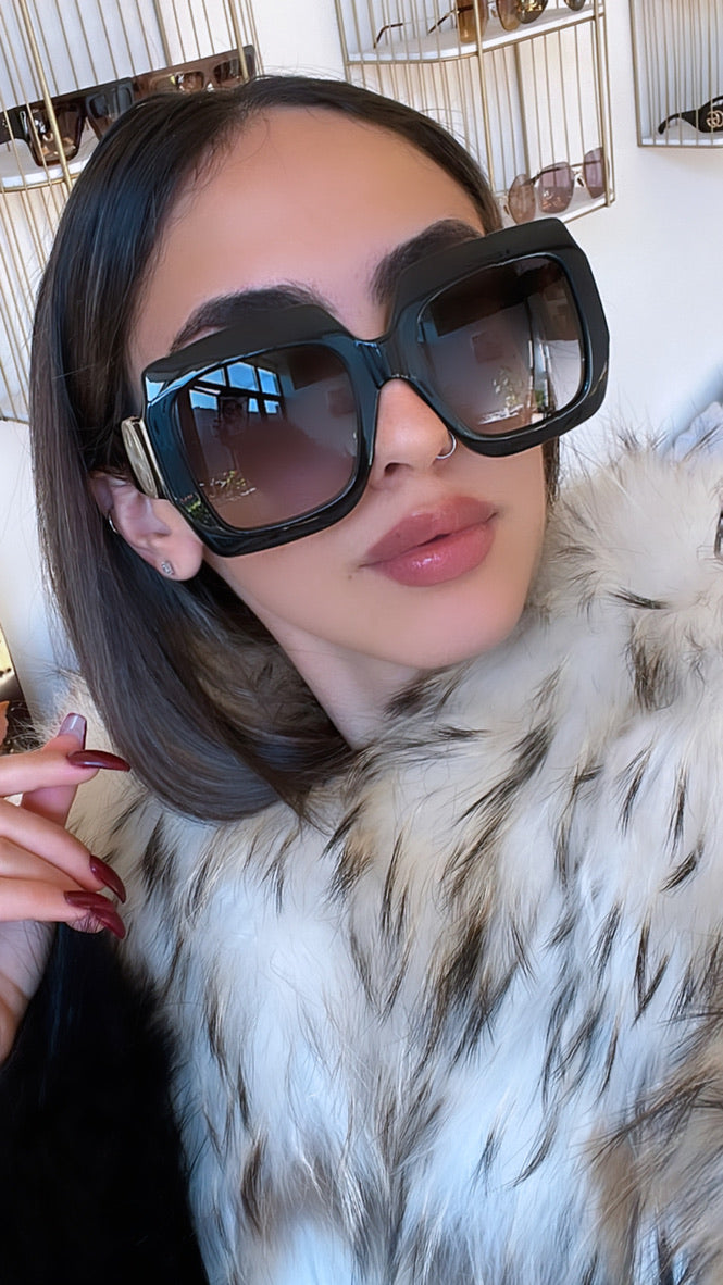 Gucci GG1022S Oversized Black Square Sunglasses