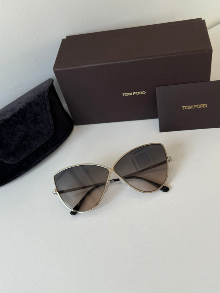Tom Ford Elise FT0569 Metal Cat Eye Sunglasses in Silver