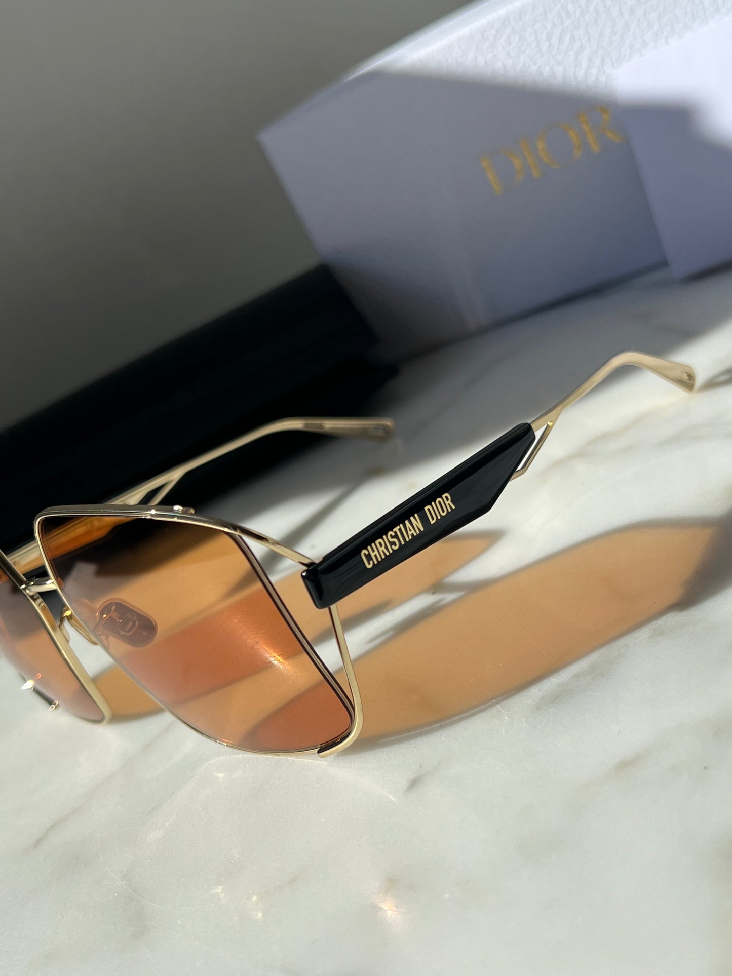 Dior ArchiDior Oversized Sunglasses in Gold Orange