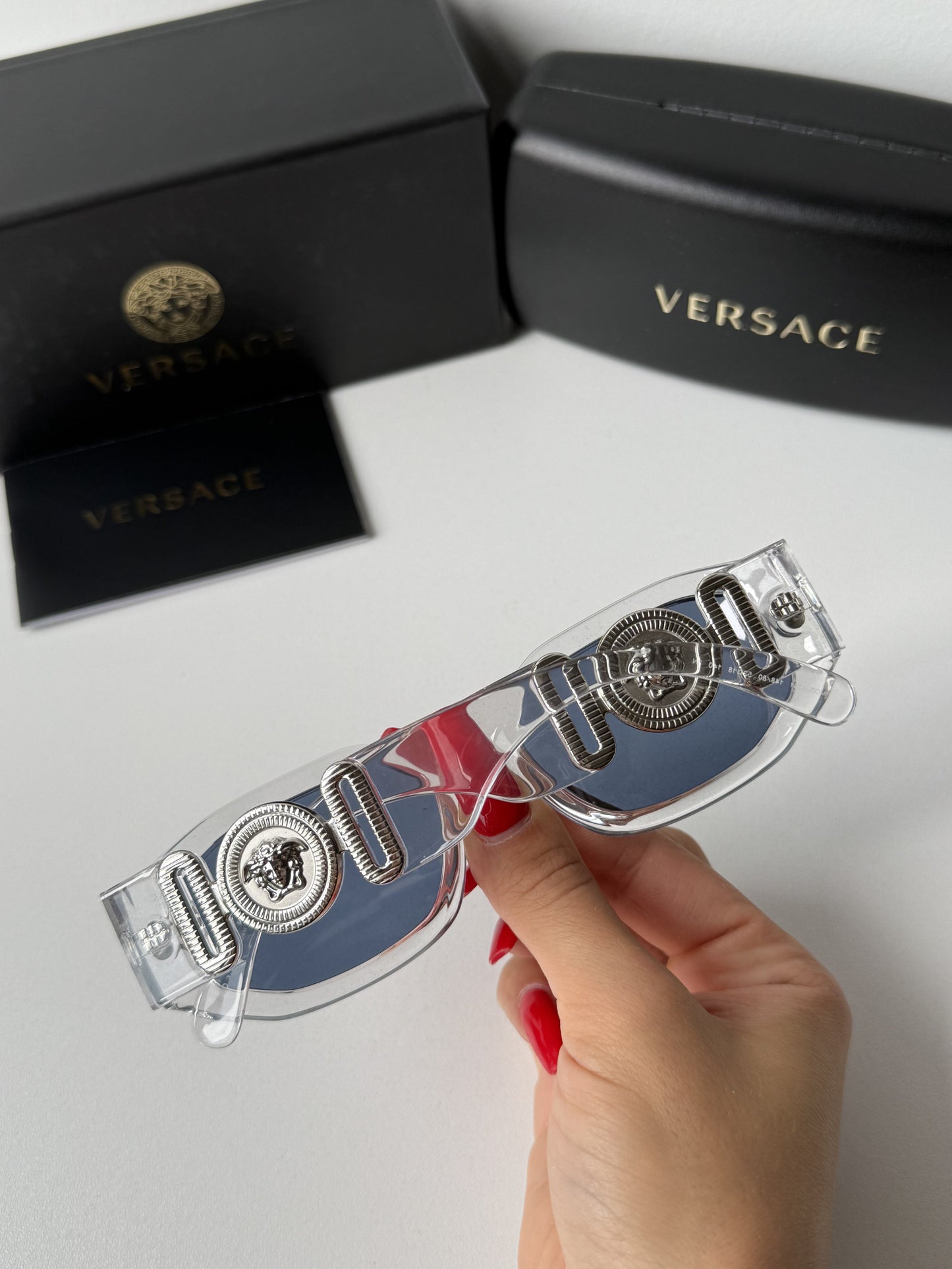 Versace VE4361 Biggie Sunglasses in Crystal Clear
