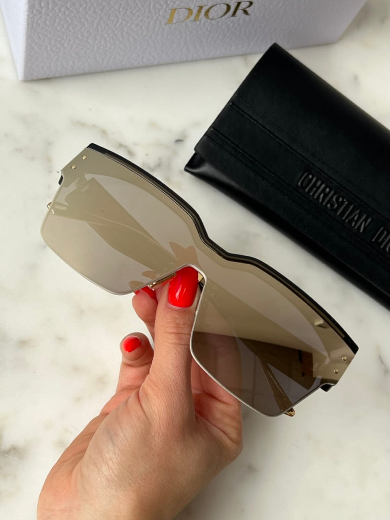 Dior DiorClub M4U Mask Sunglasses in Black Gold Mirror