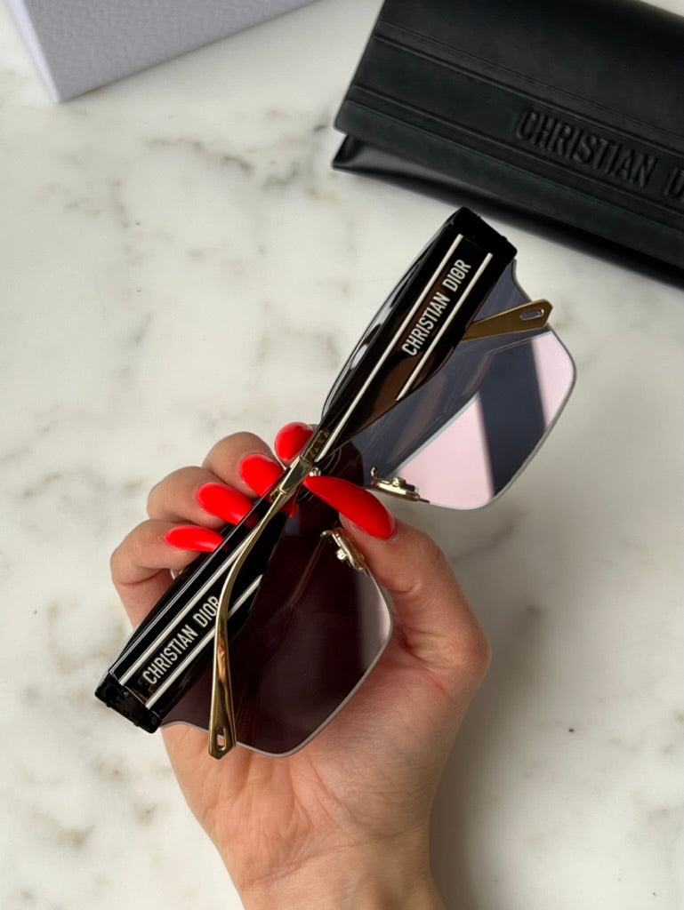 Dior DiorClub M4U Mask Sunglasses in Black Gold Mirror