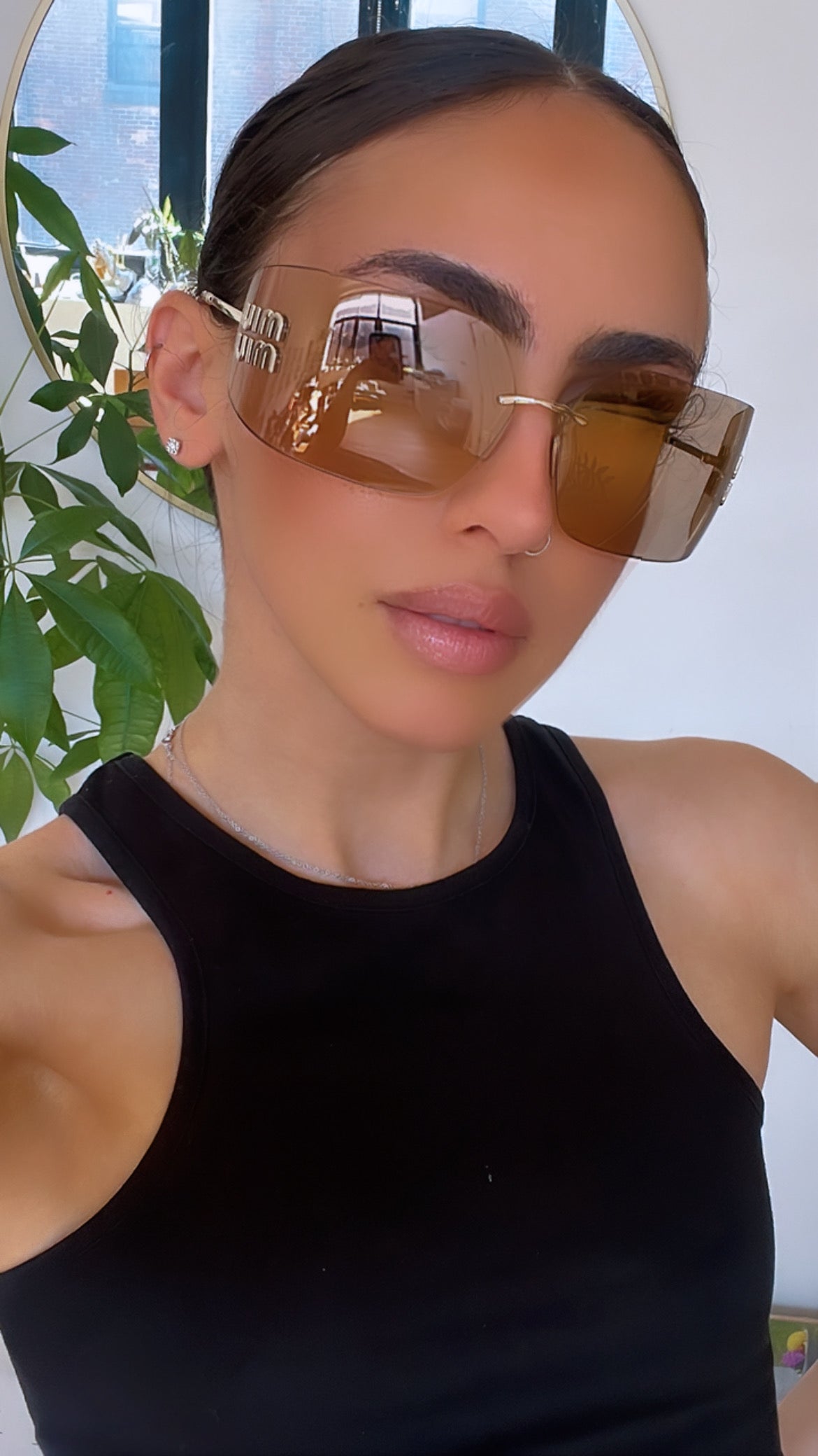 Miu Miu MU54YS Sunglasses in Pink Mirror