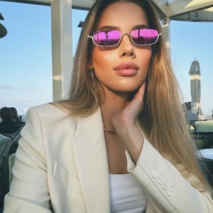 Gucci GG1278S Rimless Sunglasses in Pink Monogram