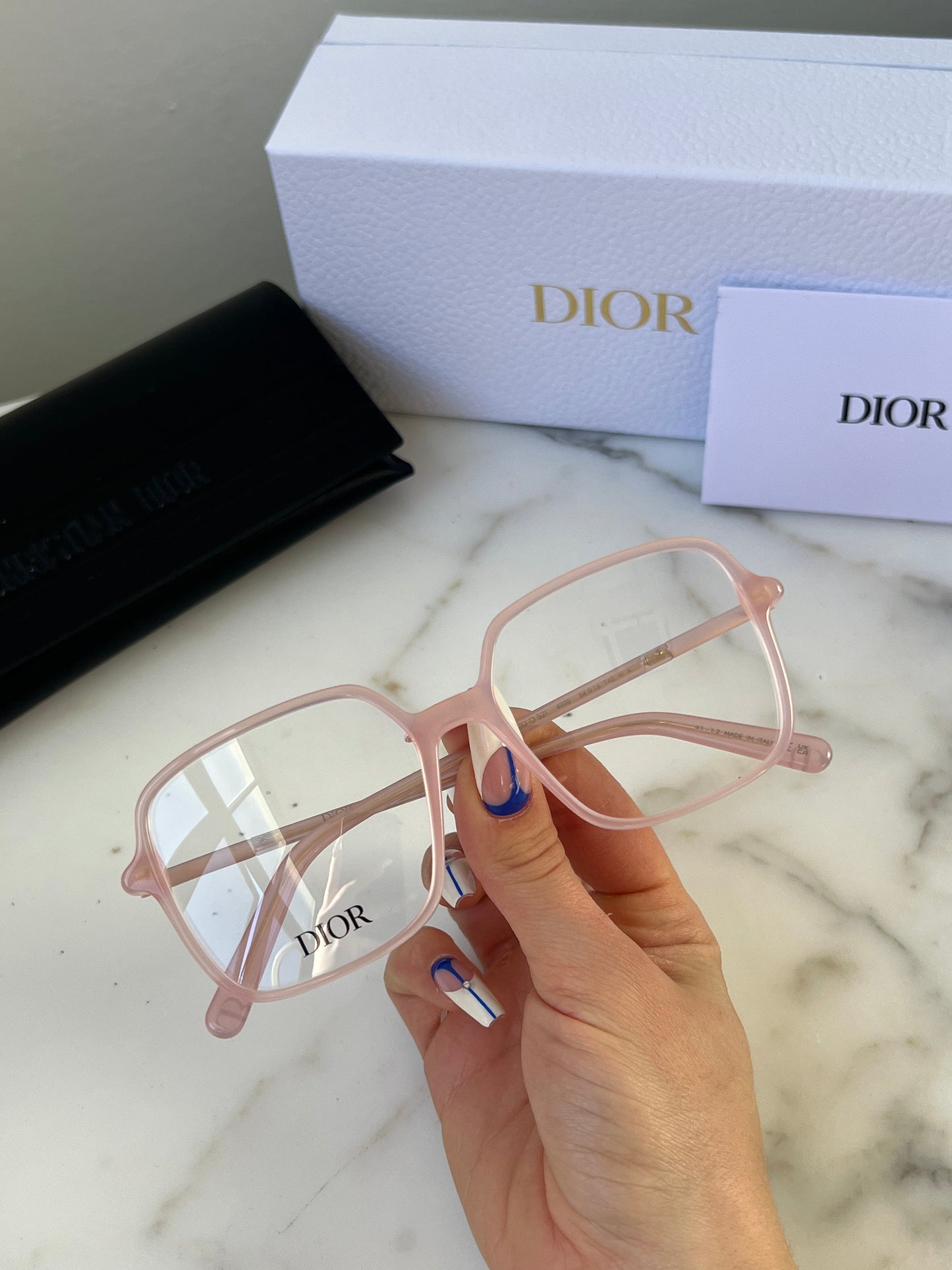 Dior Mini CD O S2I Square Frames in Pink