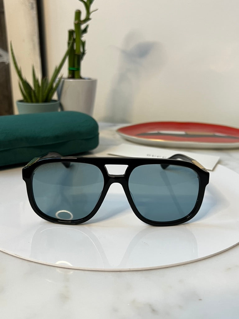 Gucci GG1188S Black Gold Aviator Sunglasses