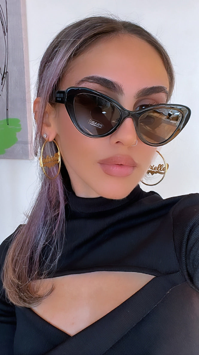 Prada PR13YS Cat Eye Sunglasses in Black