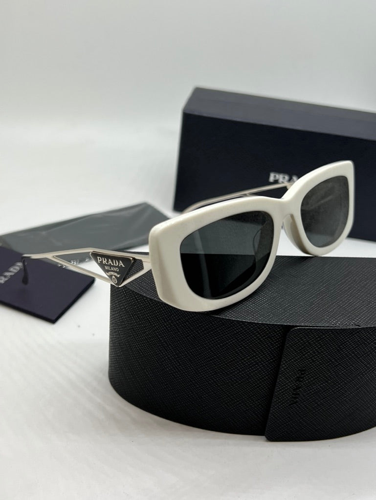 Prada PR14YS Slim Sunglasses in Talc White