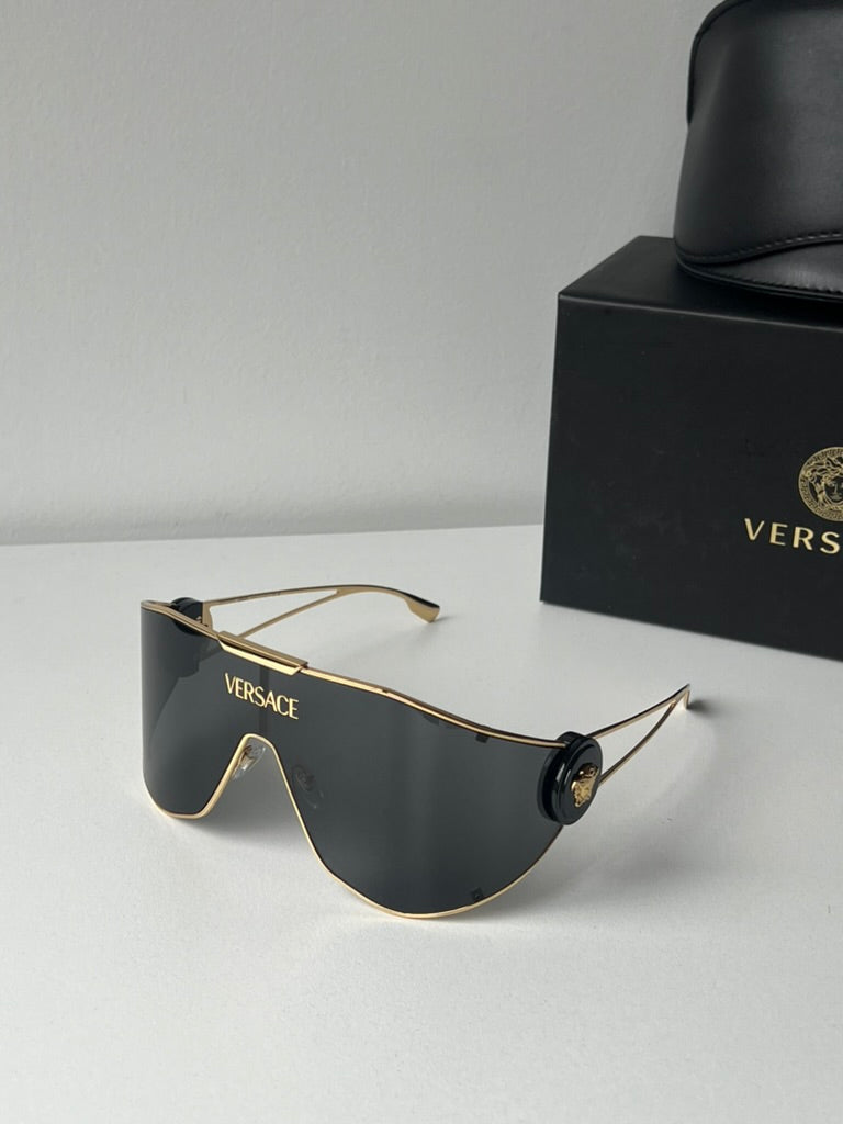 Versace VE2268 Shield Sunglasses in Gold