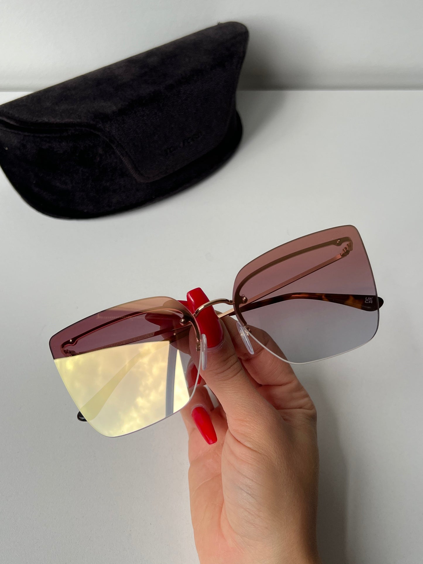 Tom Ford Camilla FT0682 Brown Mirror Cat Eye Sunglasses