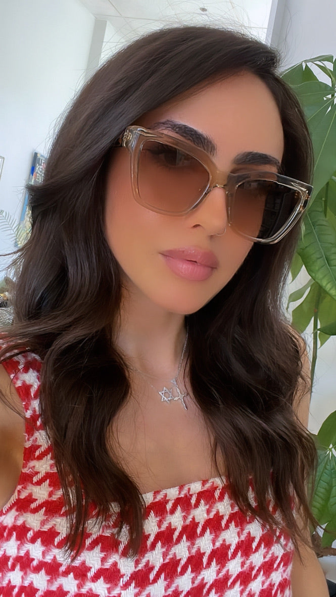 Saint Laurent SL641 Sunglasses in Beige Transparent