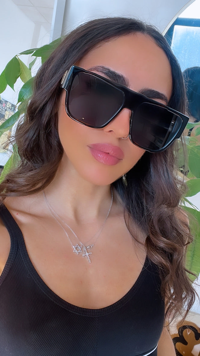 Dior 30Montaigne S3U Flat Top Sunglasses in Havana Brown