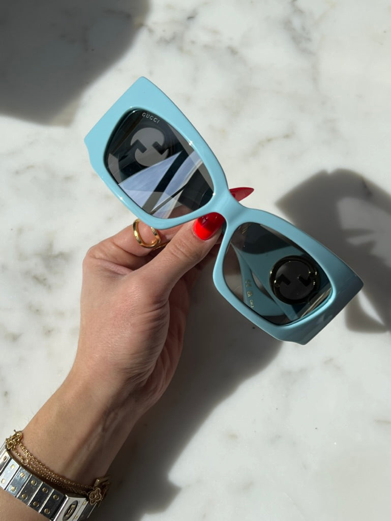 Gucci GG1412S Blue Shield Mask Sunglasses