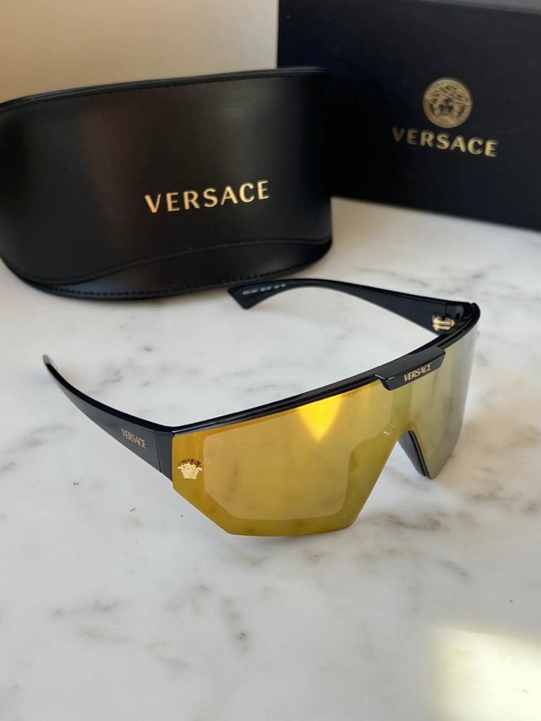 Versace VE4461 2 Lens Shield Sunglasses in Black