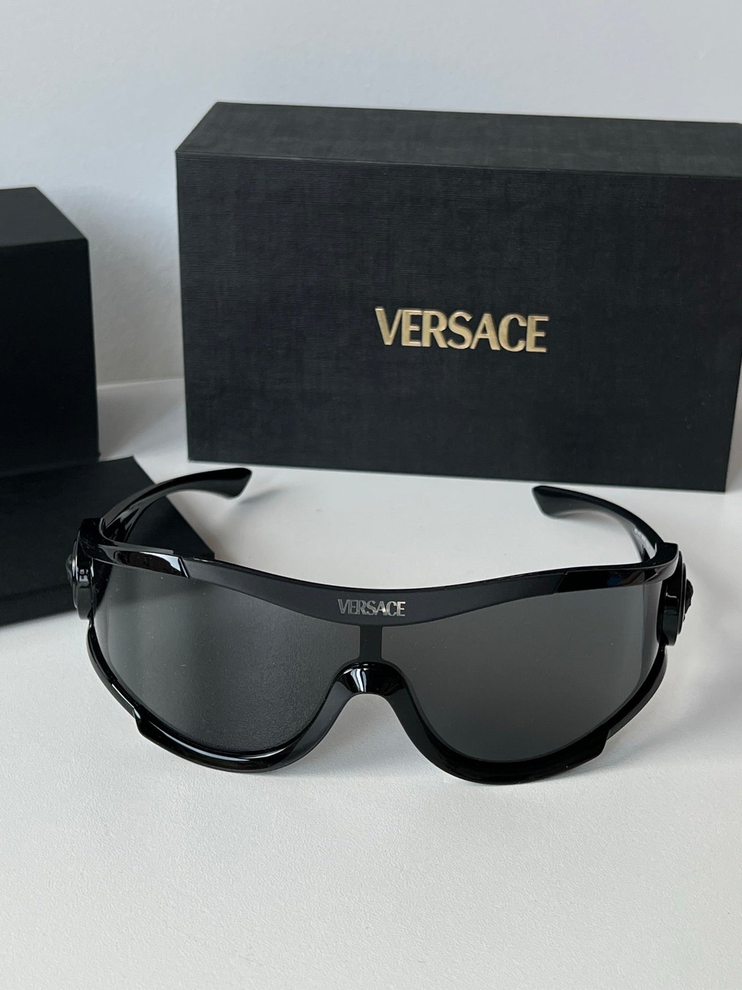 Versace VE4475 Shield Sunglasses in Black