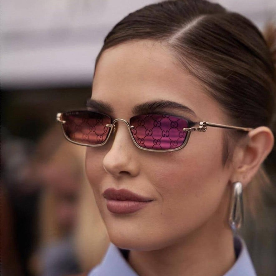 Gucci GG1278S Rimless Sunglasses in Pink Monogram