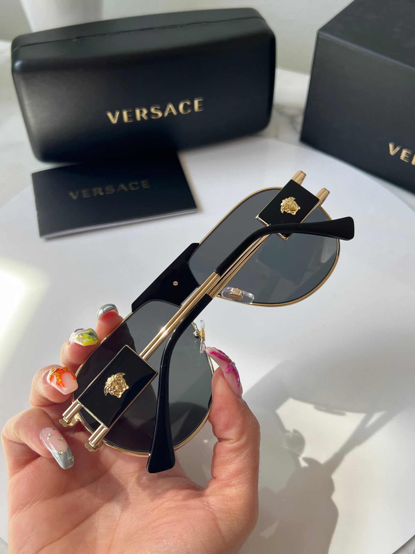Versace VE2252 Medusa Aviator Sunglasses in Black