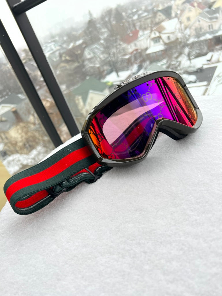 Gucci GG1210S Green Pink Mirrored Ski Mask Goggles