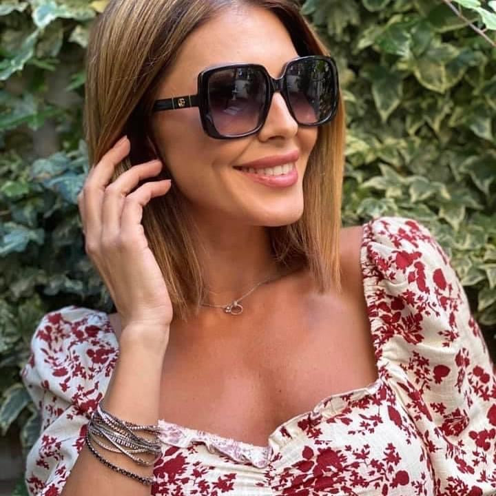 Gucci GG0632S Rectangular Marmont Logo Sunglasses in Black