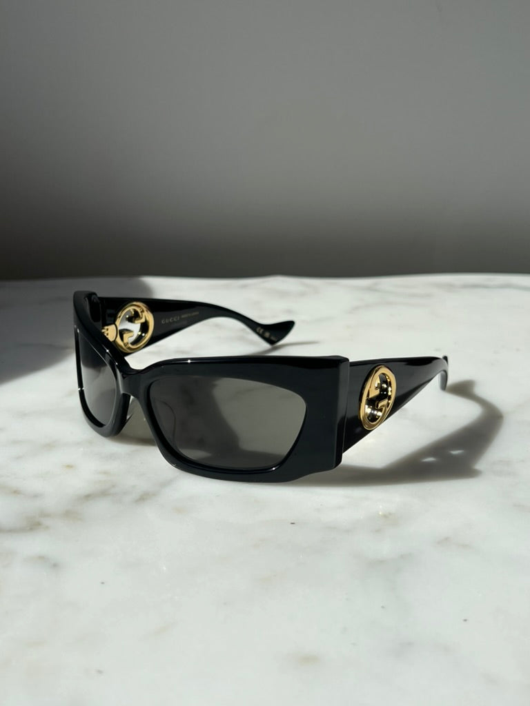 Gucci GG1412S Black Shield Mask Sunglasses