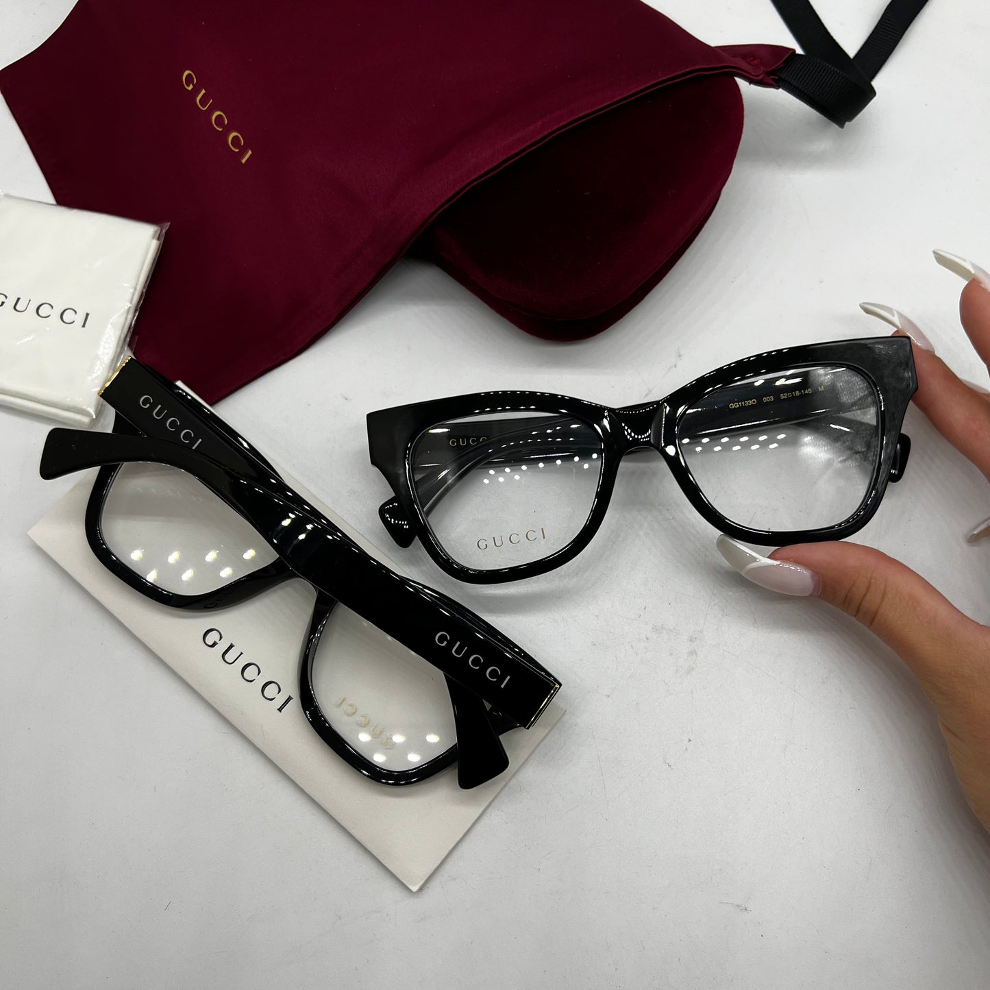Gucci GG1133O Cat Eye Frames in Black White