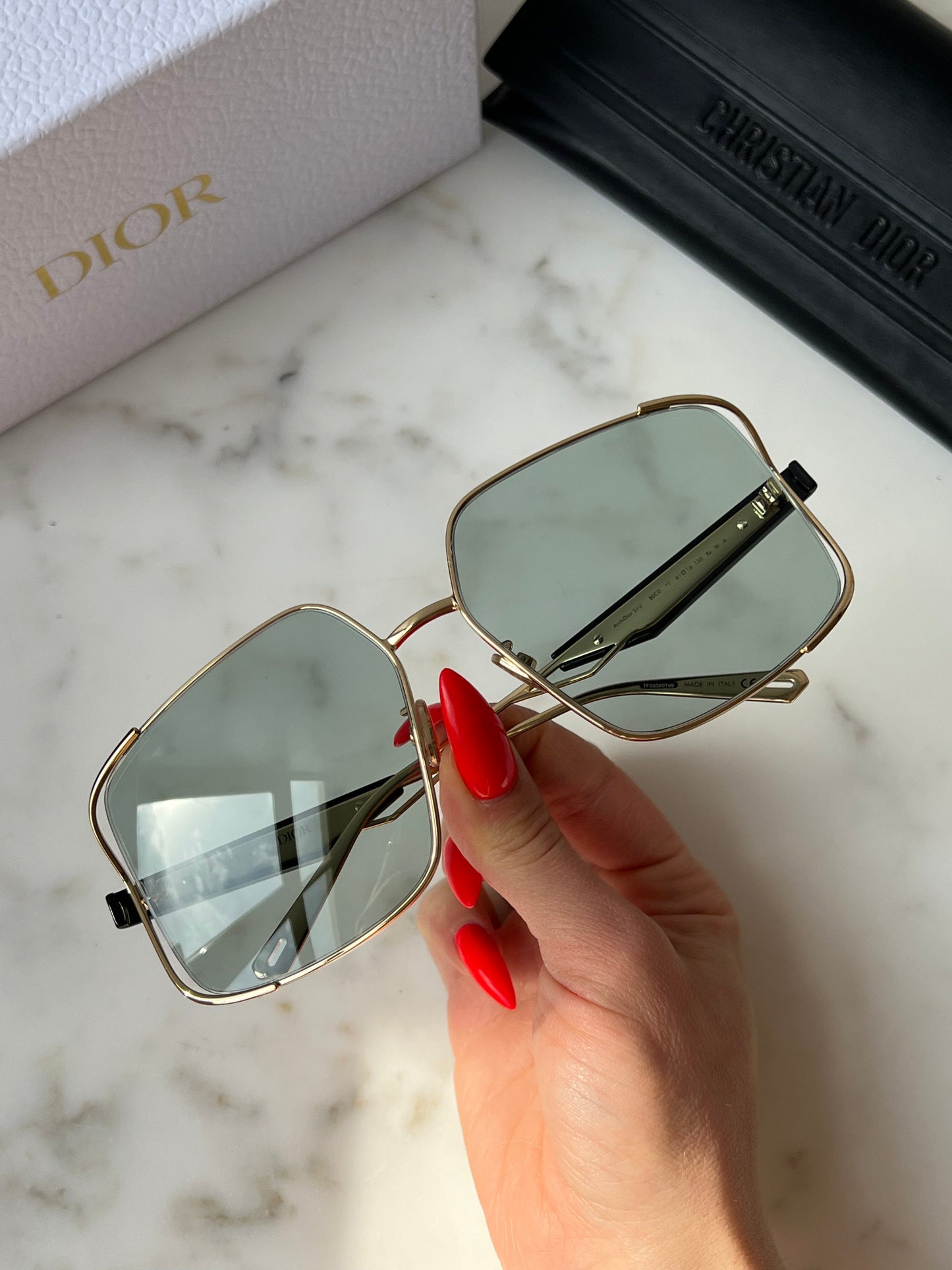 Dior ArchiDior Oversized Sunglasses in Gold Green
