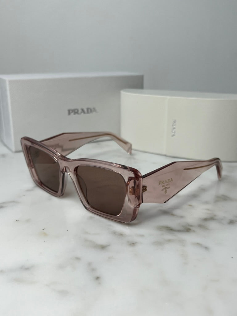 Prada PR08YS Cat Eye Sunglasses in Transparent Peach