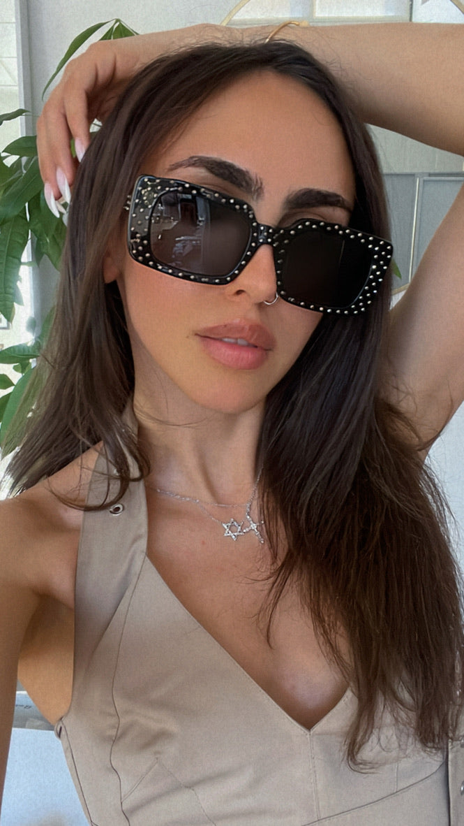 Celine CL4213IS Black Crystal Studded Sunglasses