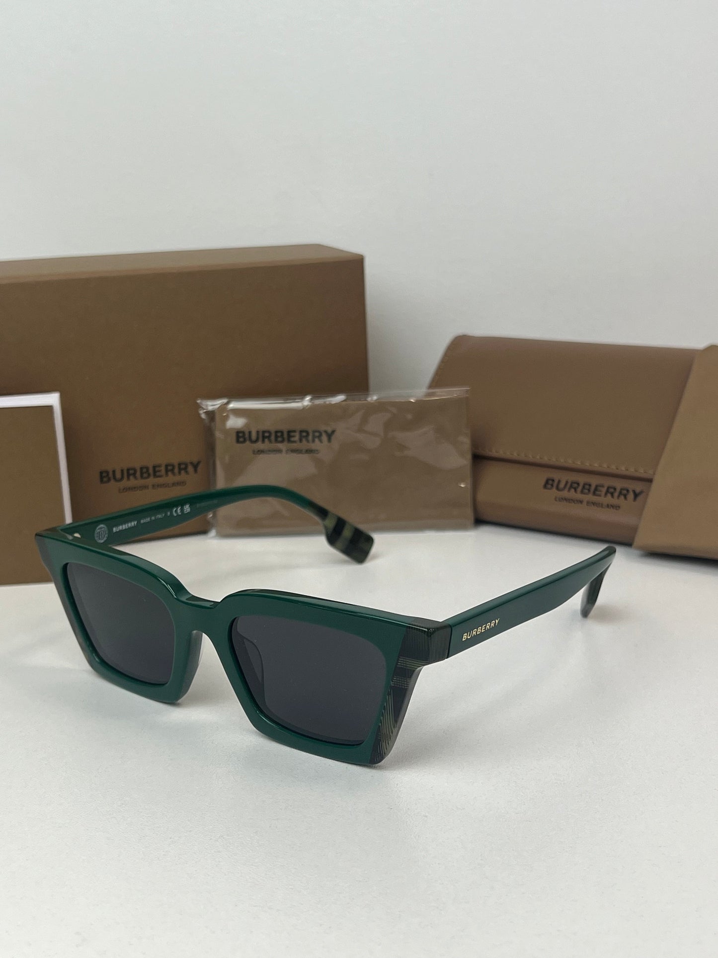 Burberry BE4392U Briar Sunglasses in Green Check