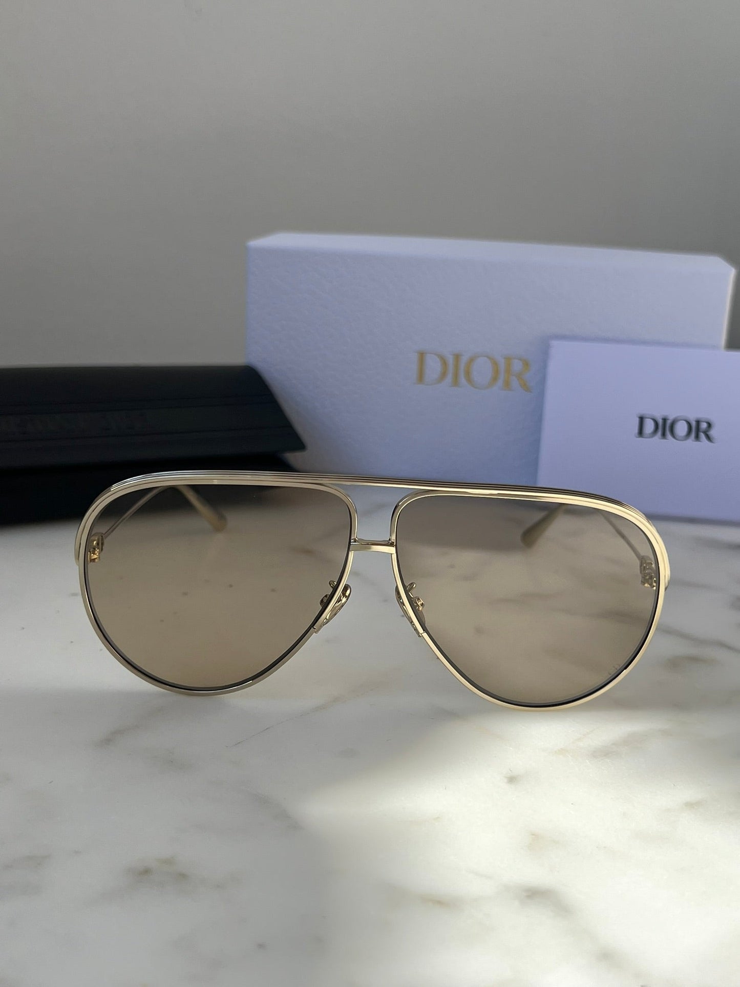 Dior EverDior A1U Aviator Sunglasses in Gold Beige