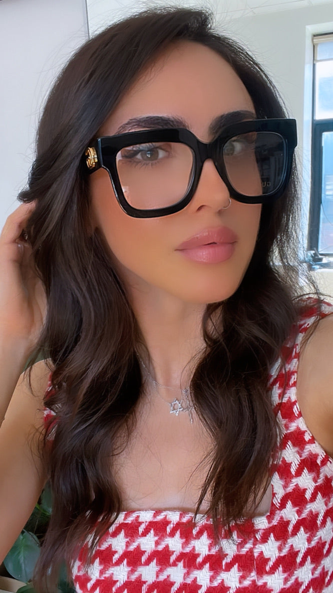 Gucci GG1549O Thick Rim Square Frames in Black