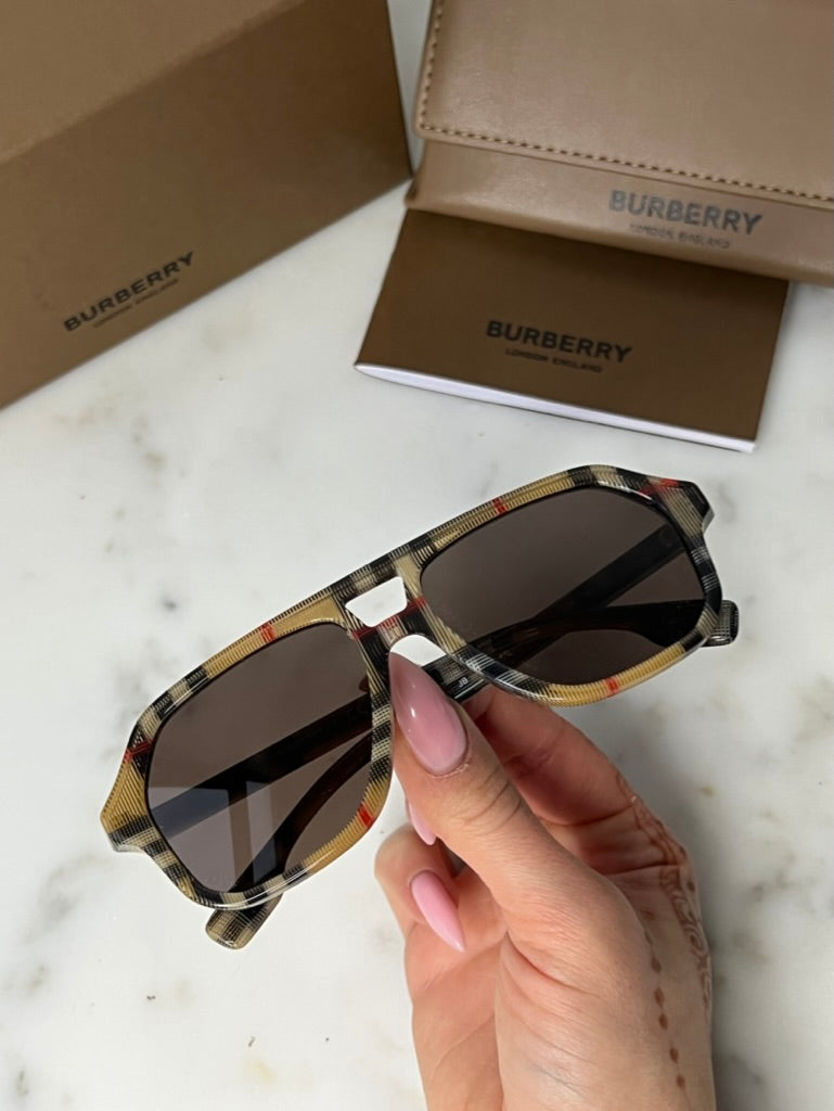Burberry Kids JB4340 Aviator Check Print Sunglasses