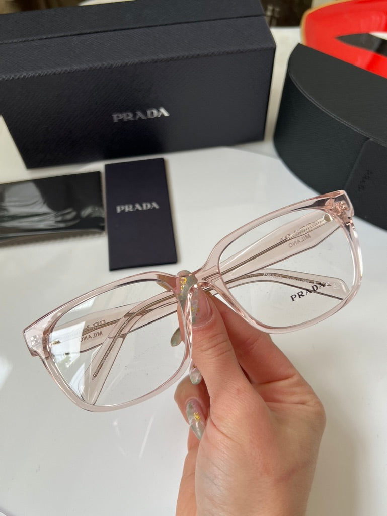 Prada PR17ZV Rectangular Frames in Clear Pink