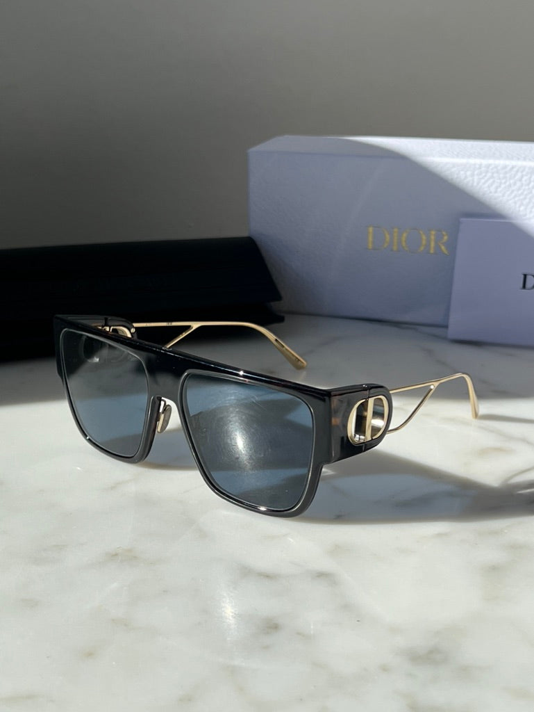 Dior 30Montaigne S3U Flat Top Sunglasses in Havana Brown