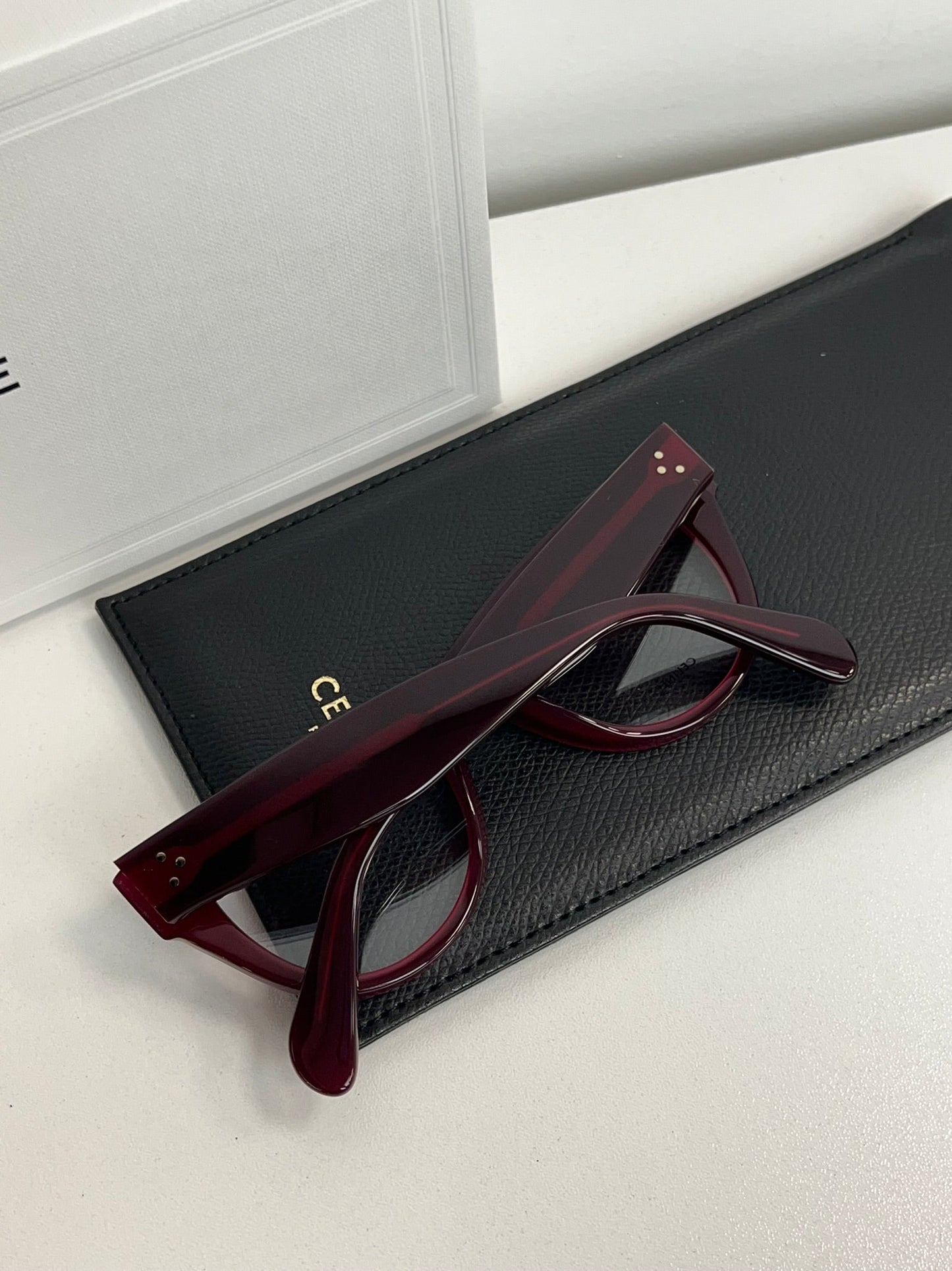 Celine CL5003IN Bordeaux Thick Cat Eye Eyeglasses Frames