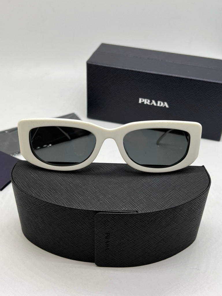 Prada PR14YS Slim Sunglasses in Talc White