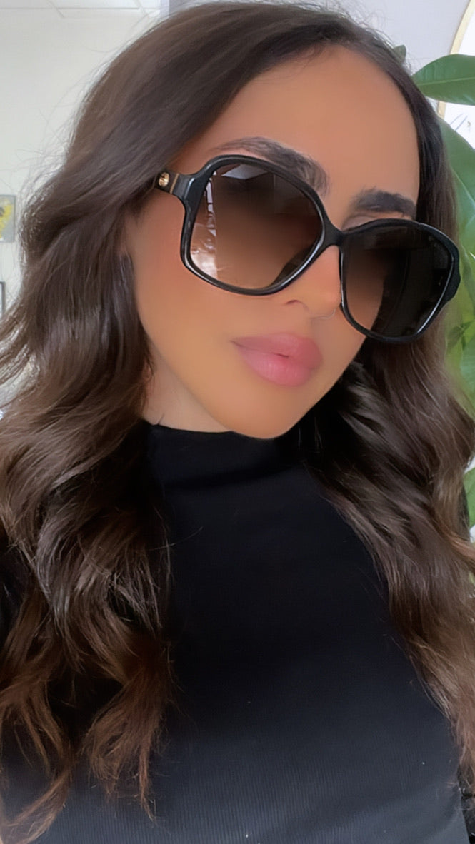 Gucci GG0765SA Marmont Logo Butterfly Sunglasses in Black Gradient Lens