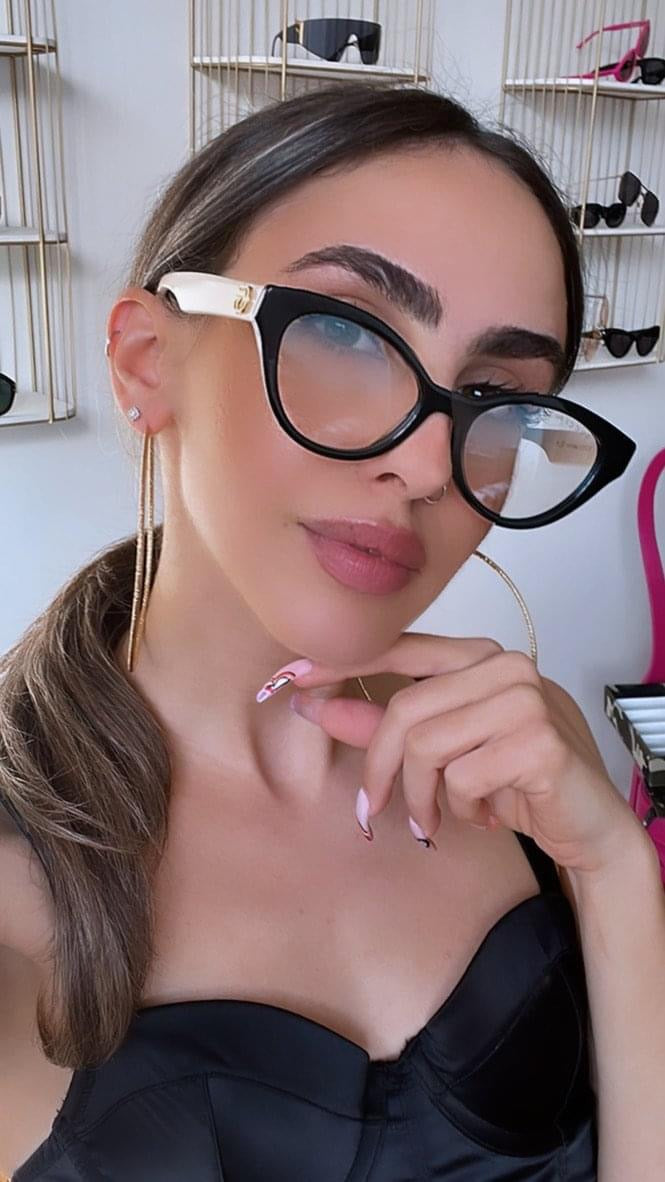 Gucci GG0959O Cat Eye Frames in Black Ivory