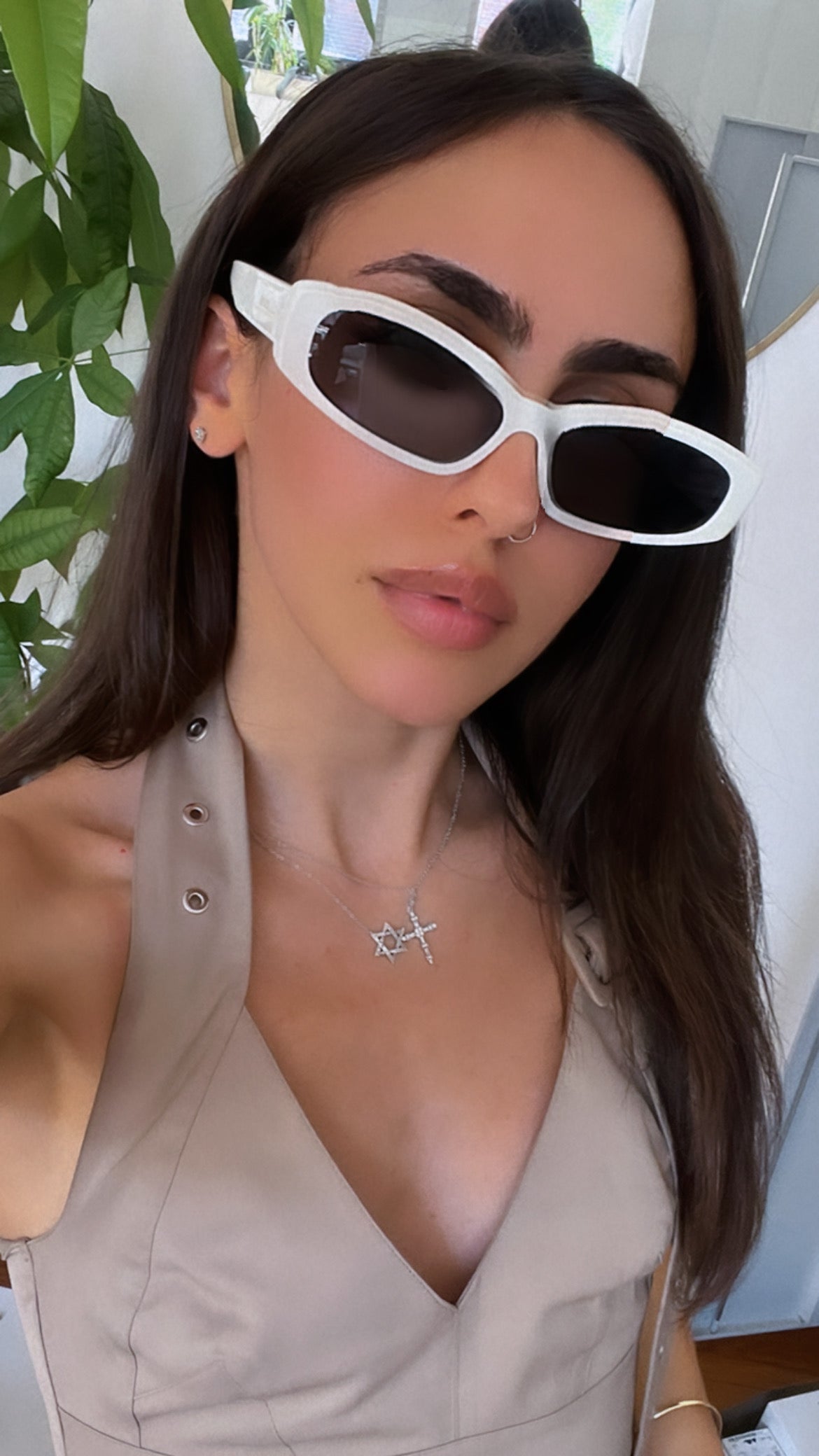 Celine CL40252I White Cat Eye Sunglasses