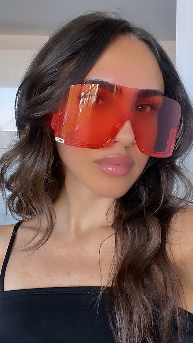 Gucci GG1631S Red Shield Sunglasses