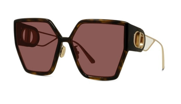 Dior 30Montaigne BU Cat Eye Square Sunglasses in Havana Brown