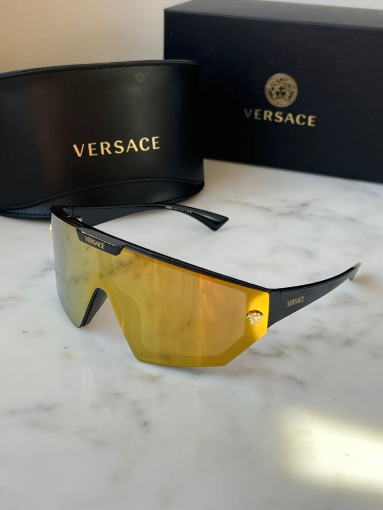Versace VE4461 2 Lens Shield Sunglasses in Black