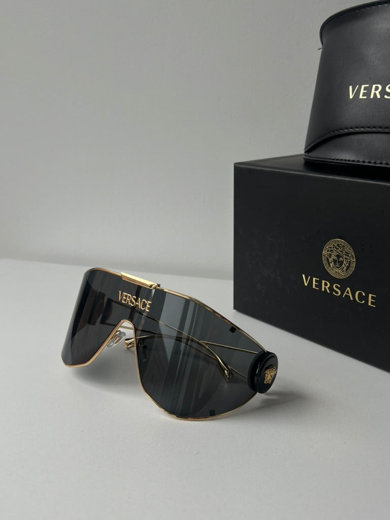 Versace VE2268 Shield Sunglasses in Gold