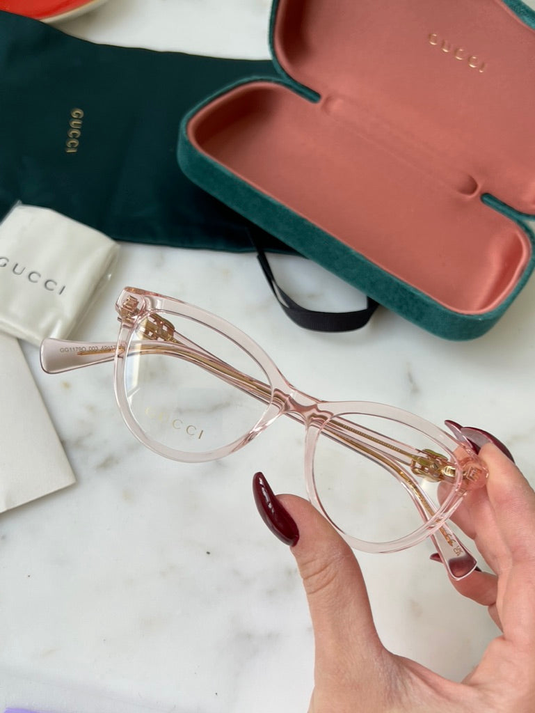 Gucci GG1179O Pink Transparent Eyeglasses Frames