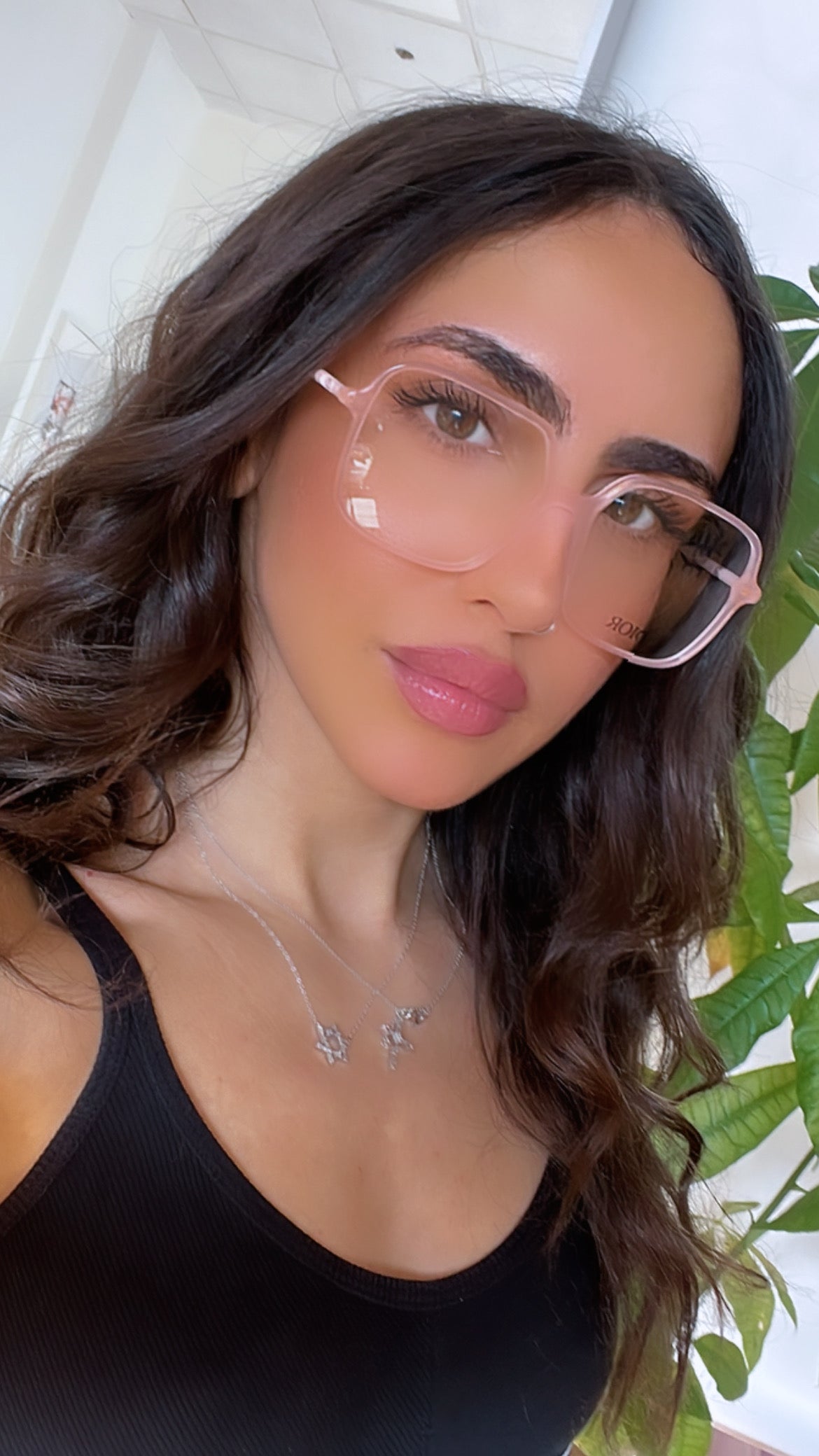 Dior Mini CD O S2I Square Frames in Pink